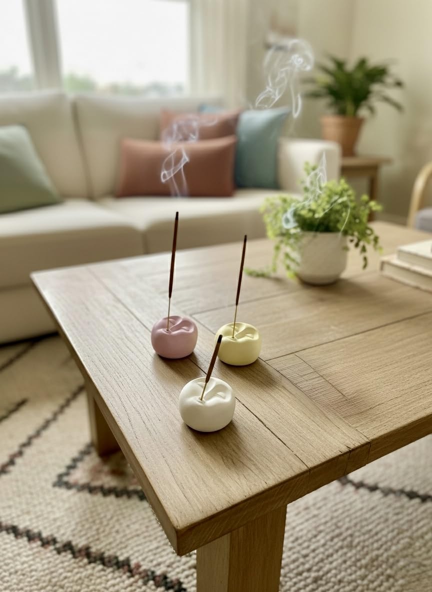 Trio Set – Serenity, Harmony, Mindfulness | Handmade Incense Holders + Sticks