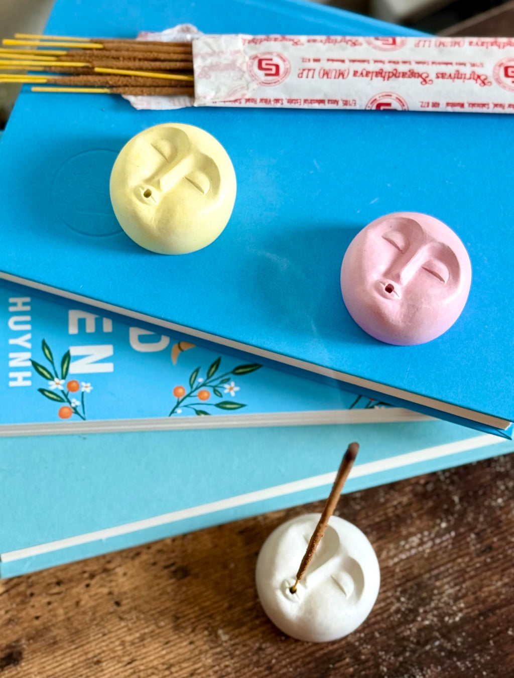 Trio Set – Serenity, Harmony, Mindfulness | Handmade Incense Holders + Sticks