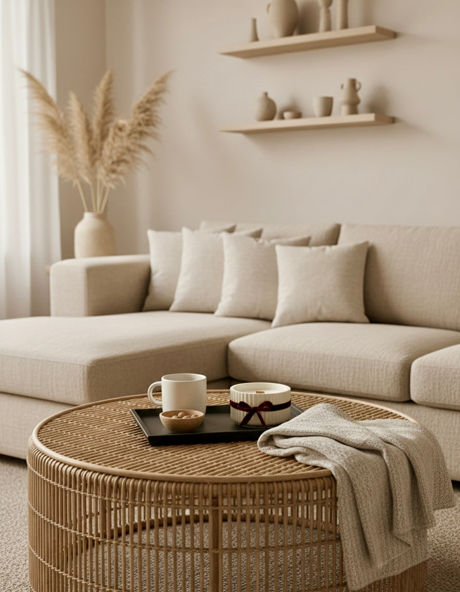 Cozy Sweet Home handmade candle with wooden wick and floral home décor — perfect for gifting and relaxation