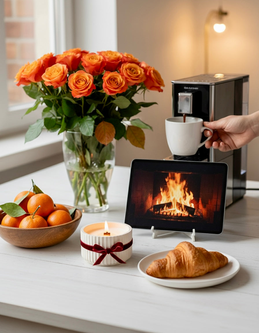 Handmade soy candle with flowers and fruits — Cozy Sweet Home aromatherapy and gift candle