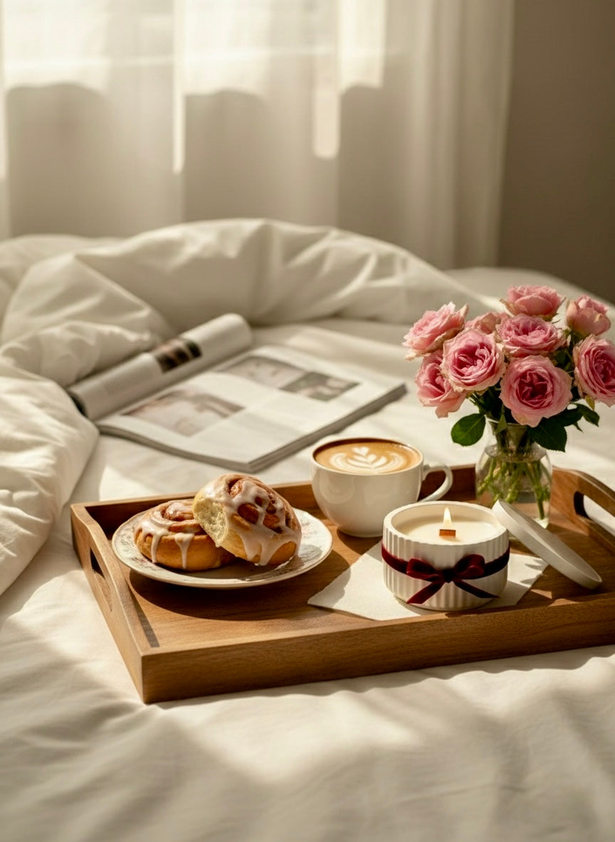 Cozy Sweet Home handmade candle with wooden wick and floral home décor — perfect for gifting and relaxation