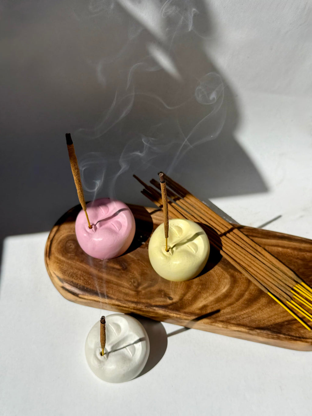 Trio Set – Serenity, Harmony, Mindfulness | Handmade Incense Holders + Sticks